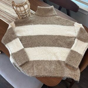 Pink Lily Textured Knit Sweater in Tan